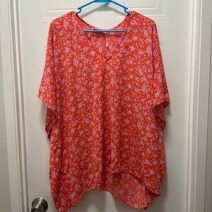 Buddy Love tunic. Orange and pink
